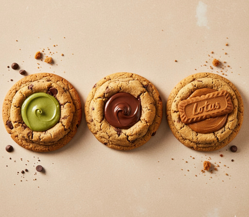 Cookies NUTELLA , PISTACHO Y LOTTUS